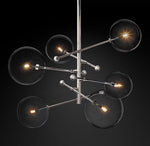 Artisan Glass Globe Mobile Chandelier in Gold, Black, or Chrome