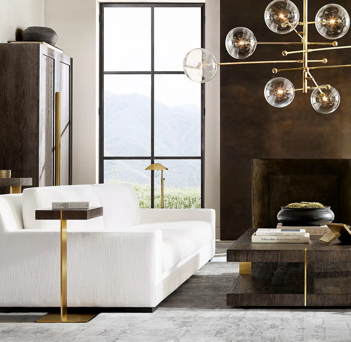 Artisan Glass Globe Mobile Chandelier in Gold, Black, or Chrome