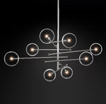 Artisan Glass Globe Mobile Chandelier in Gold, Black, or Chrome
