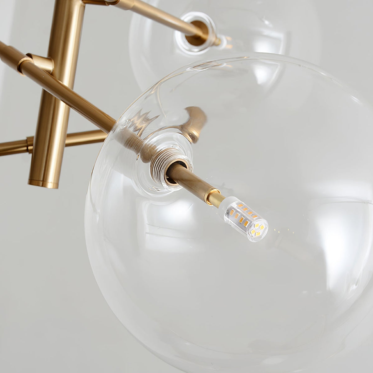 Artisan Glass Globe Mobile Chandelier in Gold, Black, or Chrome