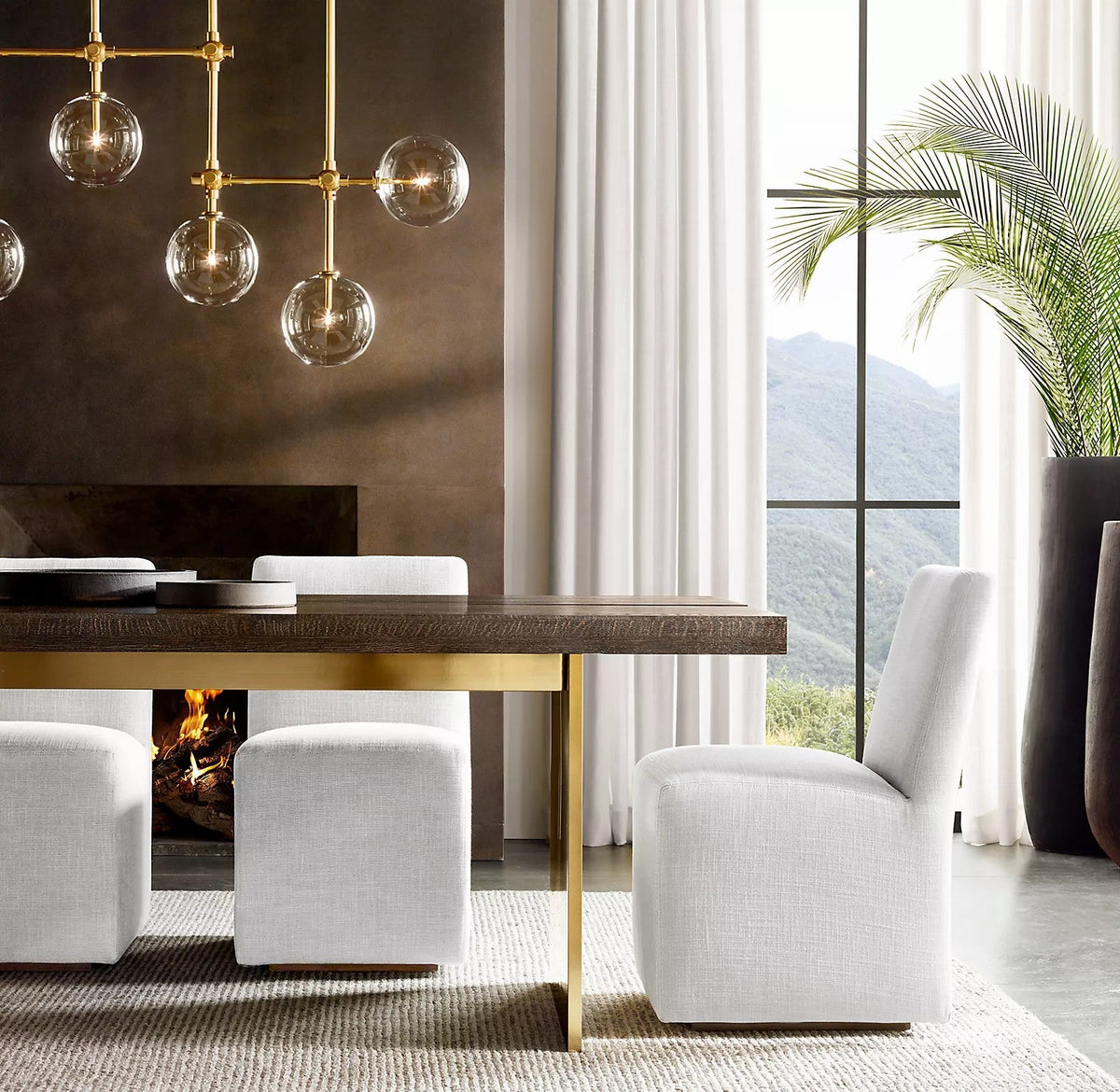 Artisan Glass Globe Mobile Chandelier in Gold, Black, or Chrome
