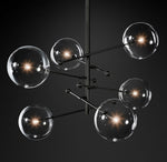 Artisan Glass Globe Mobile Chandelier in Gold, Black, or Chrome