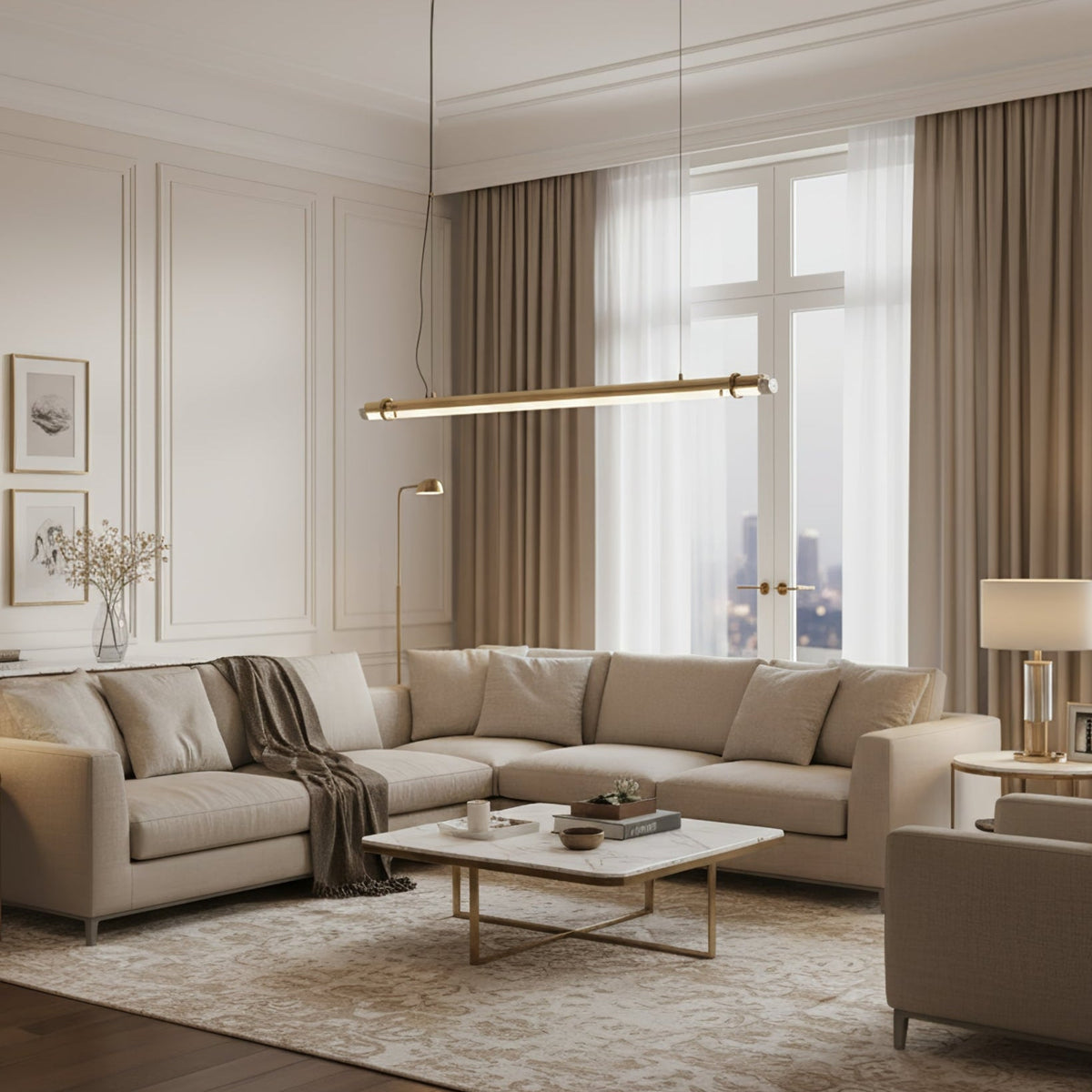 Gleam Bar Linear LED Pendant Light for Modern Interiors