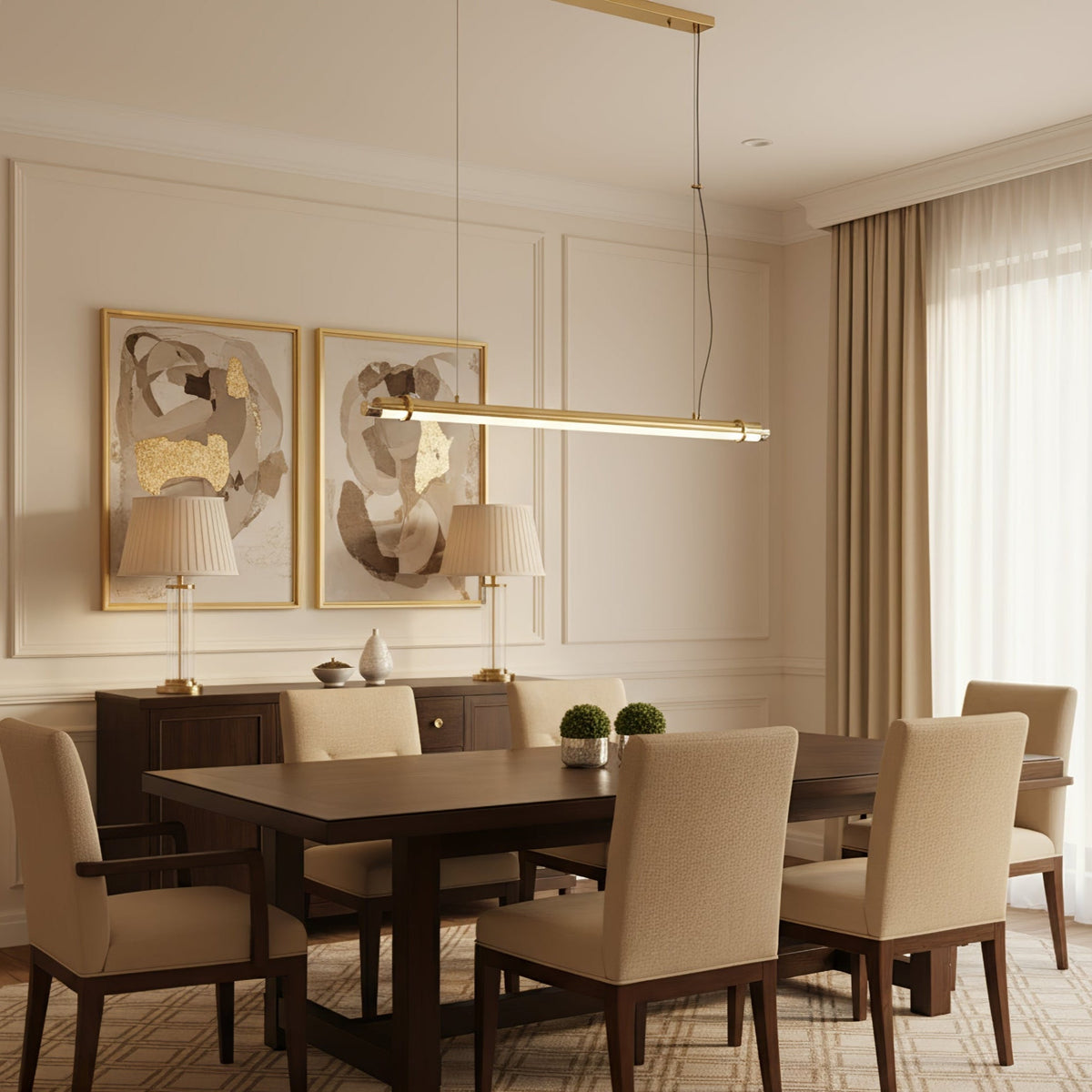Gleam Bar Linear LED Pendant Light for Modern Interiors