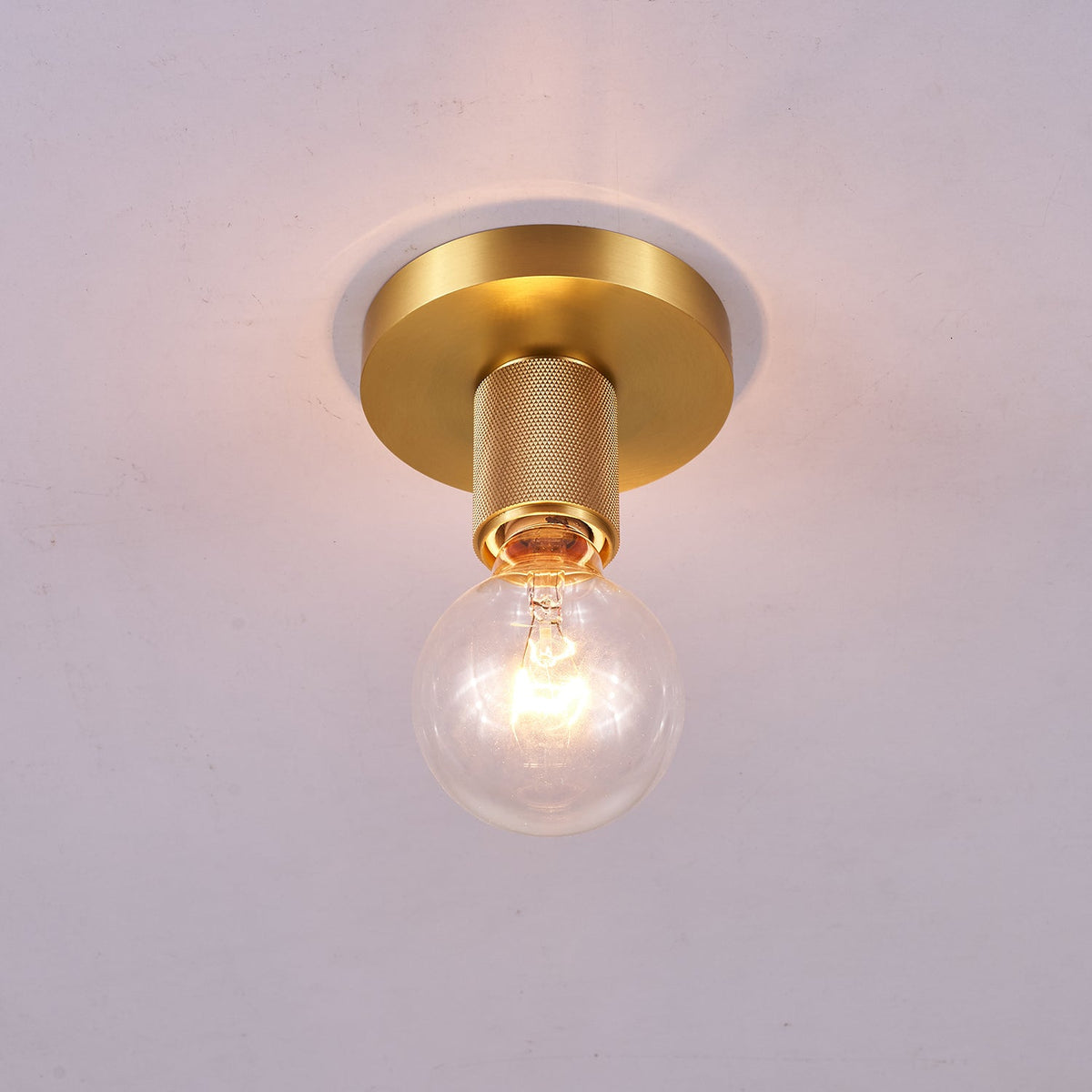 Gleam Brass Ceiling Light – Modern Flush Mount for Bedroom & Living Room