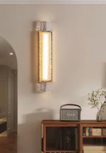 Glimmering Gold Wall Sconce with Textured Glass