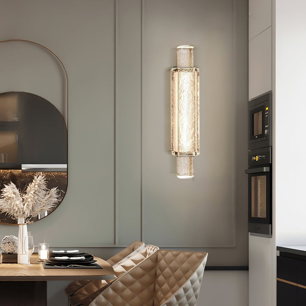 Glimmering Gold Wall Sconce with Textured Glass