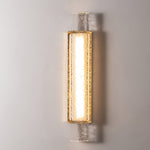 Glimmering Gold Wall Sconce with Textured Glass