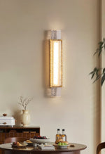 Glimmering Gold Wall Sconce with Textured Glass