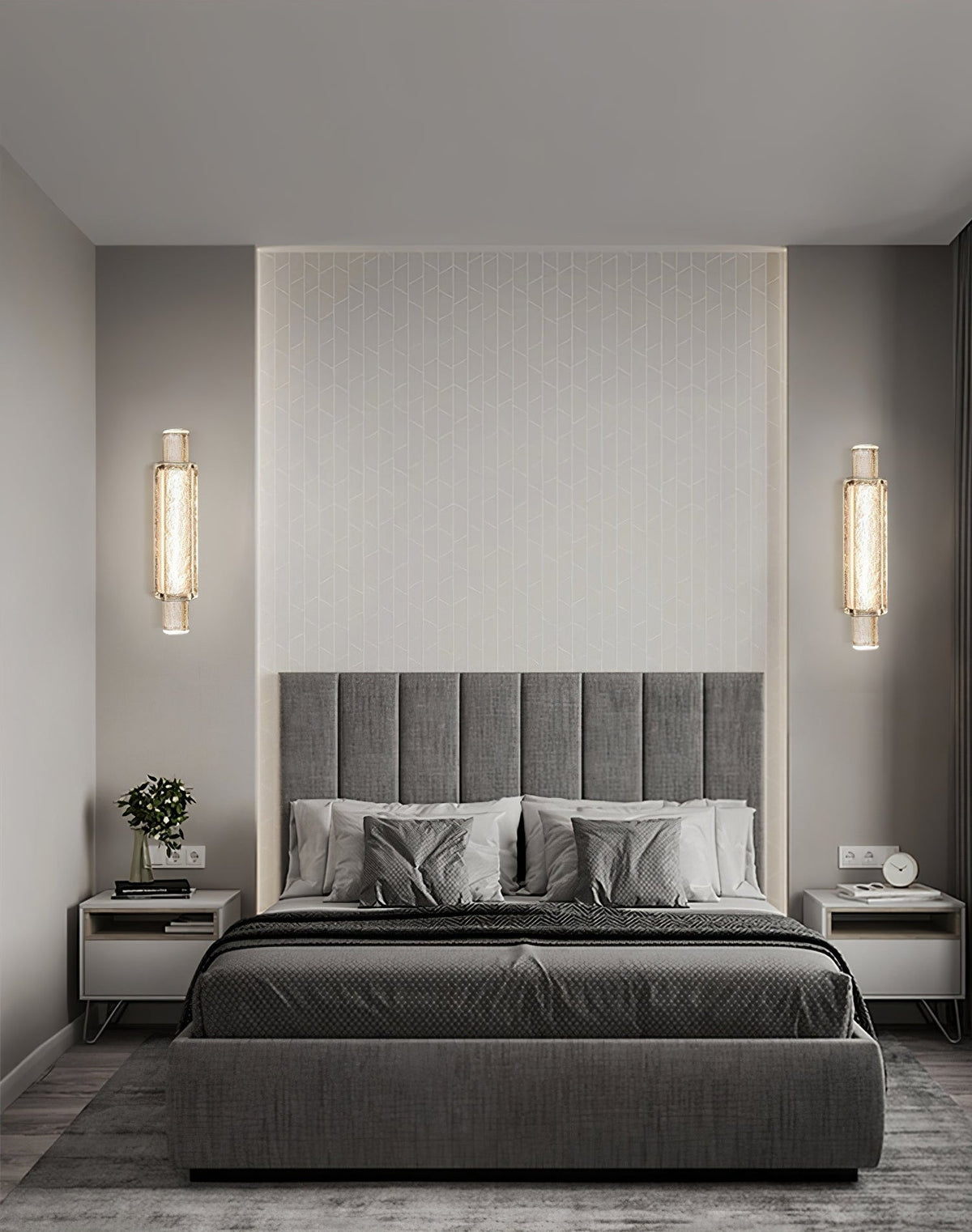 Glimmering Gold Wall Sconce with Textured Glass