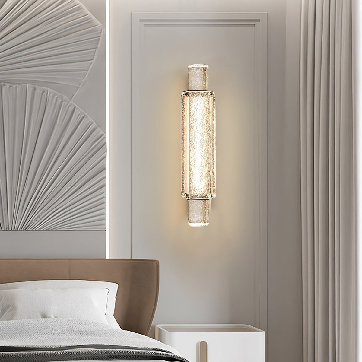 Glimmering Gold Wall Sconce with Textured Glass