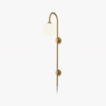 Globe Brass Plug In Wall Sconce