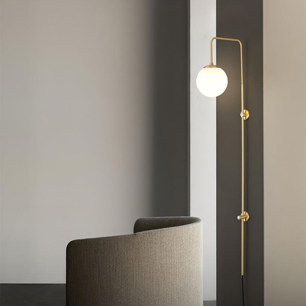 Globe Brass Plug In Wall Sconce