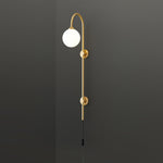 Globe Brass Plug In Wall Sconce