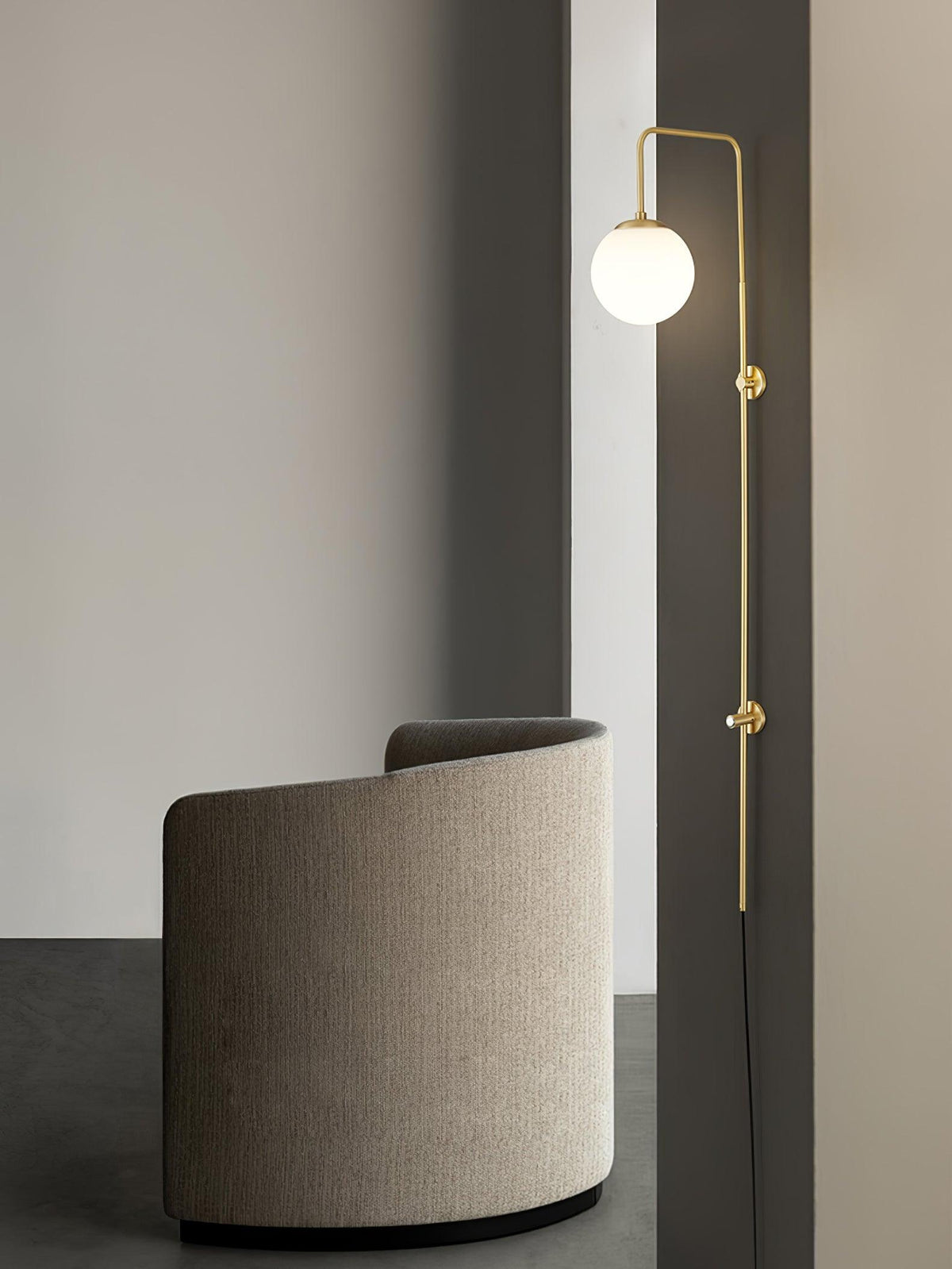 Globe Brass Plug In Wall Sconce