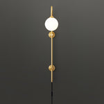 Globe Brass Plug In Wall Sconce