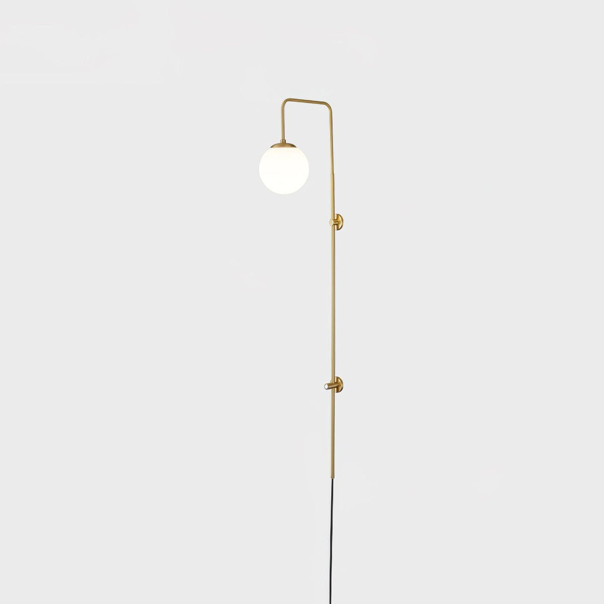 Globe Brass Plug In Wall Sconce