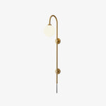 Globe Brass Plug In Wall Sconce