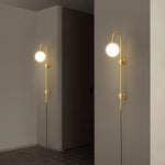Globe Brass Plug In Wall Sconce
