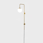 Globe Brass Plug In Wall Sconce