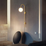 Globe Brass Plug In Wall Sconce