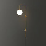 Globe Brass Plug In Wall Sconce