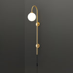 Globe Brass Plug In Wall Sconce
