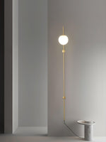 Globe Brass Plug In Wall Sconce