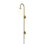 Globe Brass Plug In Wall Sconce