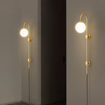Globe Brass Plug In Wall Sconce