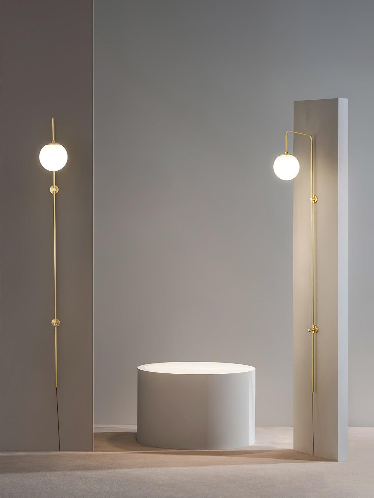 Globe Brass Plug In Wall Sconce