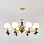Globe Orb Chandelier – Modern Wood & Glass Pendant Light