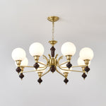 Globe Orb Chandelier – Modern Wood & Glass Pendant Light