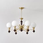 Globe Orb Chandelier – Modern Wood & Glass Pendant Light