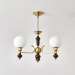 Globe Orb Chandelier – Modern Wood & Glass Pendant Light