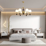 Globe Orb Chandelier – Modern Wood & Glass Pendant Light