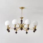 Globe Orb Chandelier – Modern Wood & Glass Pendant Light