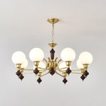 Globe Orb Chandelier – Modern Wood & Glass Pendant Light