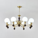 Globe Orb Chandelier – Modern Wood & Glass Pendant Light