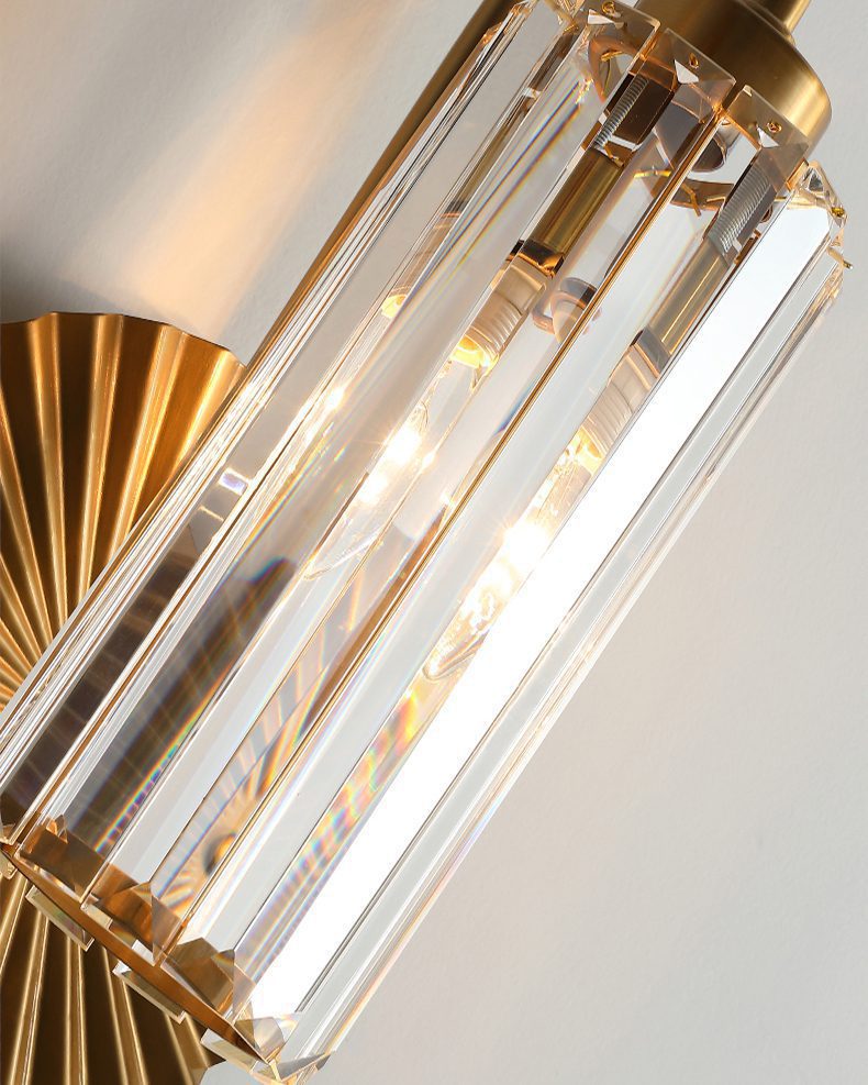 Gold Plate Crystal Wall Lamp