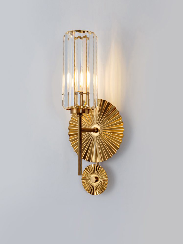 Gold Plate Crystal Wall Lamp