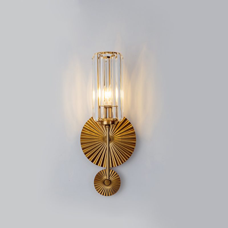 Gold Plate Crystal Wall Lamp