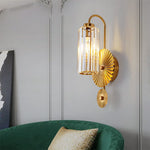 Gold Plate Crystal Wall Lamp