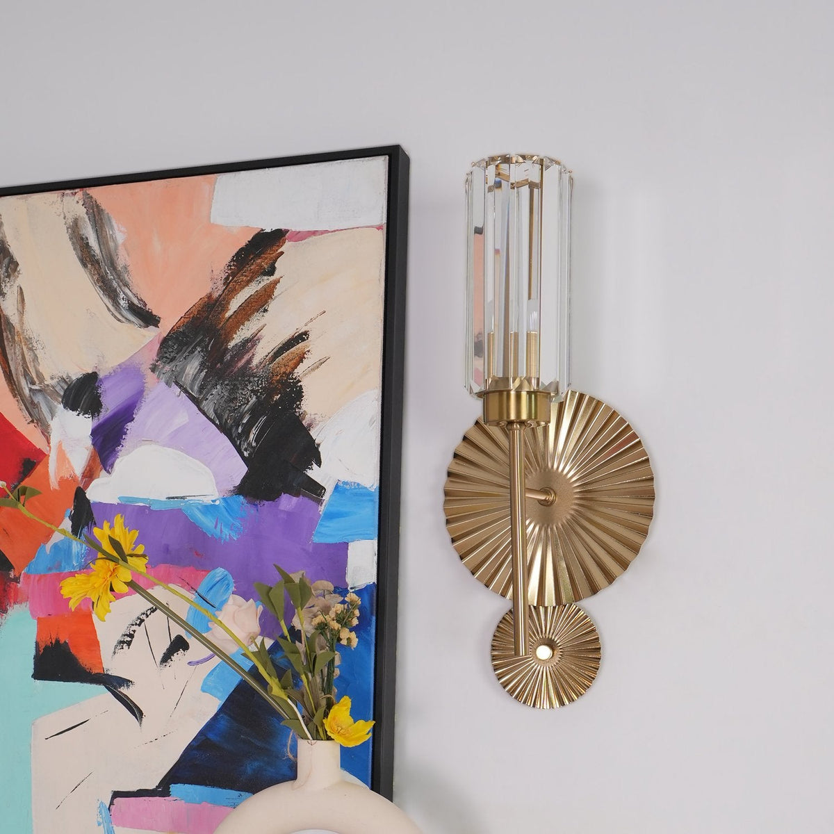 Gold Plate Crystal Wall Lamp