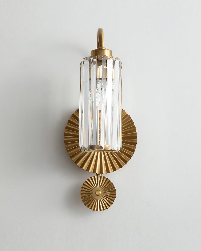 Gold Plate Crystal Wall Lamp