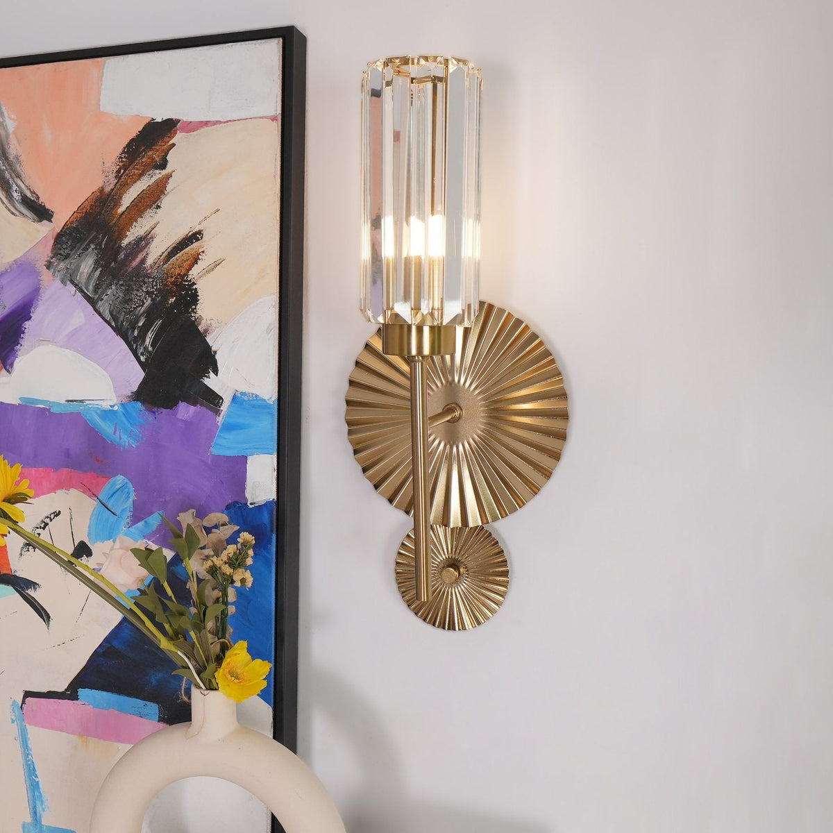 Gold Plate Crystal Wall Lamp