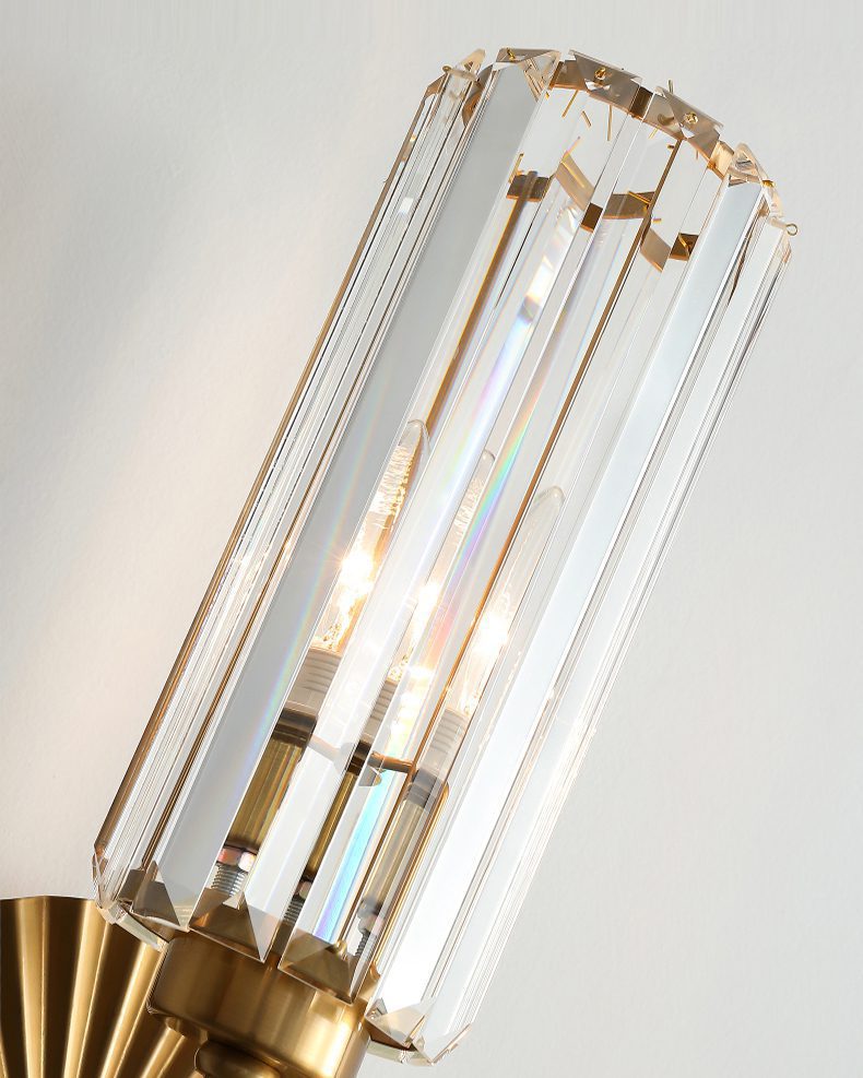 Gold Plate Crystal Wall Lamp
