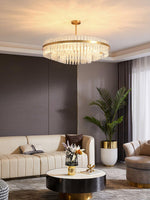 Modern Gold Glass Rod Chandelier for Dining Room and Living Room