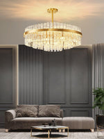 Modern Gold Glass Rod Chandelier for Dining Room and Living Room