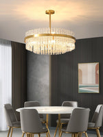 Modern Gold Glass Rod Chandelier for Dining Room and Living Room
